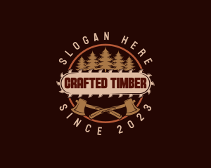 Forestry Axe Saw Cutter logo design