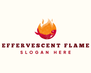 Flame Fish Grilling logo design