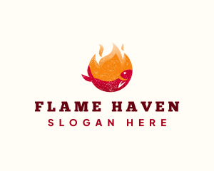 Flame Fish Grilling logo design