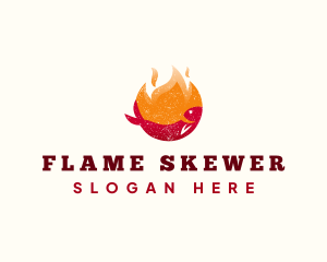 Flame Fish Grilling logo design