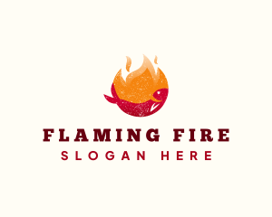 Flame Fish Grilling logo design