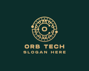 Cryptocurrency Tech Circuit logo design