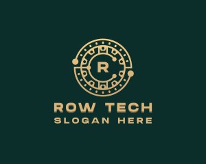 Cryptocurrency Tech Circuit logo design