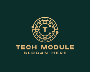 Cryptocurrency Tech Circuit logo design