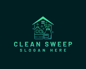 Home Sanitation Cleaning logo design