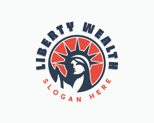 Patriotic Statue Of Liberty logo design