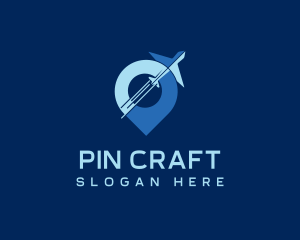 Location Pin Airplane Travel logo design