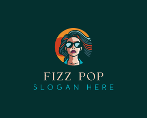 Woman Sunglasses Fashion logo design