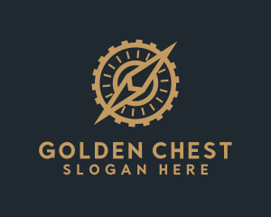 Mechanical Golden Compass logo design