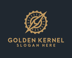 Mechanical Golden Compass logo design