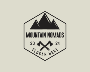 Mountain Camping Axe logo design