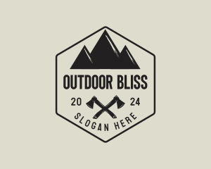 Mountain Camping Axe logo design