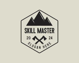 Mountain Camping Axe logo design