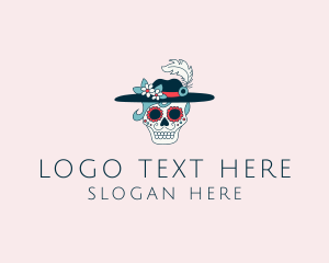 Feather Hat Skull logo