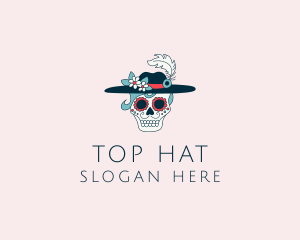 Feather Hat Skull logo design