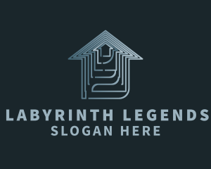 Labyrinth House Maze logo design