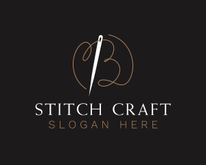 Stitching Needle Letter B logo