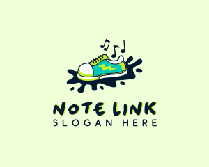 Music Note Sneakers Shoe logo design