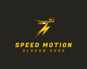 Lightning Speed Parcel Man logo design