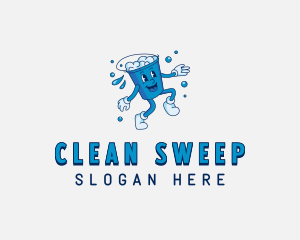 Wash Cleaning Bucket Housekeeper logo design