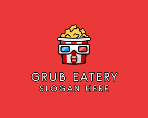 Cartoon Movie Popcorn  logo design