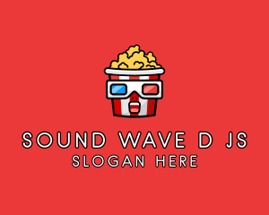 Cartoon Movie Popcorn  logo design