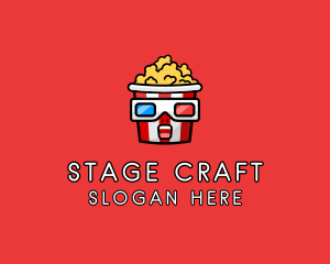 Cartoon Movie Popcorn  logo design