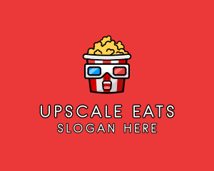 Cartoon Movie Popcorn  logo design