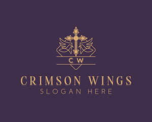 Catholic Cross Wings logo design