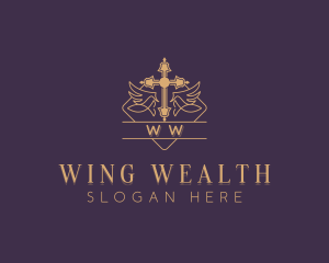 Catholic Cross Wings logo design