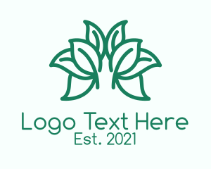 Green Symmetric Herb  logo