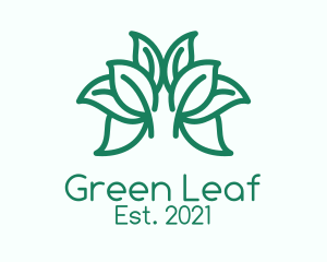 Green Symmetric Herb  logo design