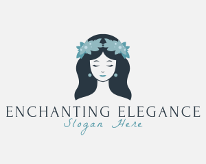 Floral Headdress Girl logo design