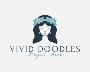 Floral Headdress Girl logo design