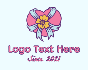 Heart Flower Ribbon logo