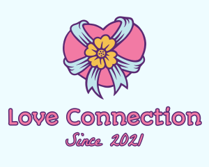 Heart Flower Ribbon logo