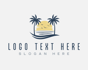 Beach Palm Tree Sea logo