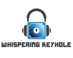 Headphones Vault Lock logo design