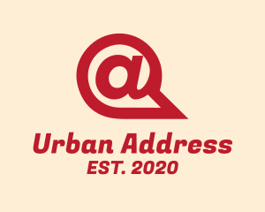 Modern Red Address Sign logo design