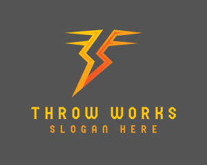 Electric Thunder Letter T logo design