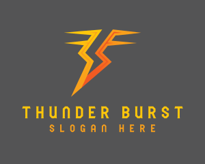 Electric Thunder Letter T logo design