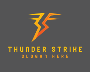 Electric Thunder Letter T logo design