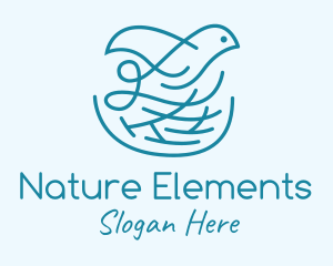 Nature Bird Nest  logo design