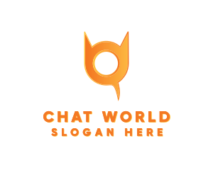 Cat Head Chat logo design