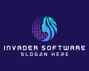 Female Software Technology logo design