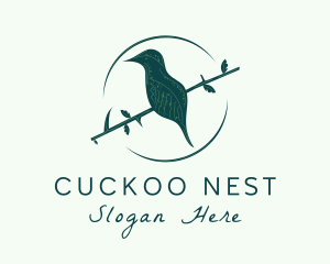 Perched Finch Bird logo design