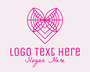 Minimalist Pink Butterfly Heart  logo