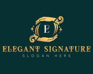 Elegant Massage Hands logo design