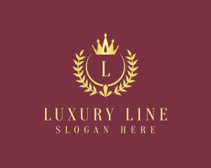 Luxury Crown Wreath Royalty logo design