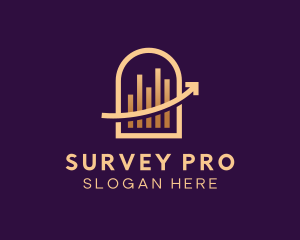 Arrow Chart Statistics logo design